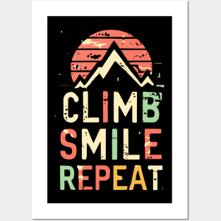 Free Climbing Boulderer Mountain Rock Bouldering Climber Gym Retro Posters and Art